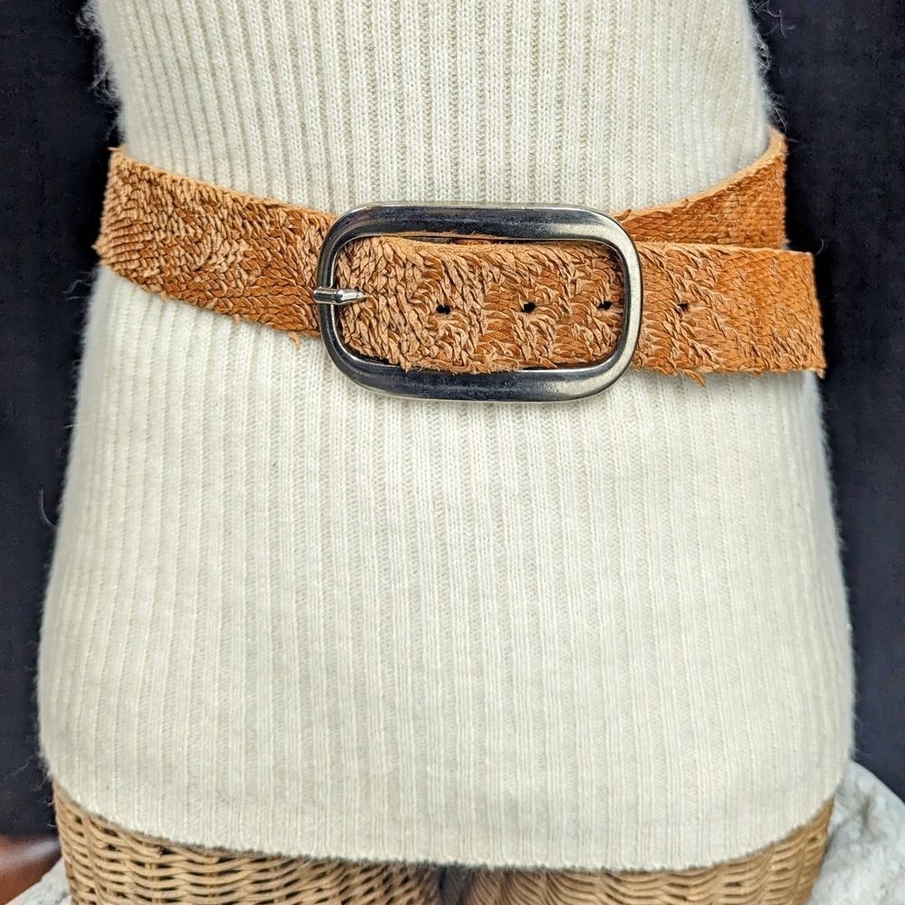 SANGIORGIO | Italian Textured Leather Belt sz XL